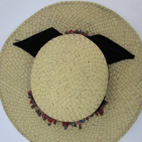 Natural Texture Straw Brim Hat Handcrafted Doll Family Vaca Sun Vaca main image 8